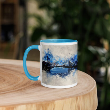 River Clyde digital watercolour Mug with Color Inside - Image 6