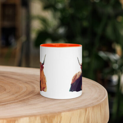 Highland cow bold colour Mug with Color Inside - Image 5