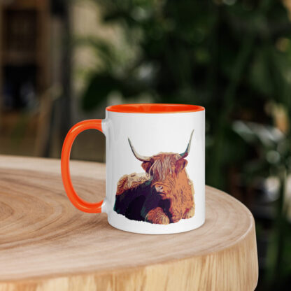 Highland cow bold colour Mug with Color Inside - Image 6