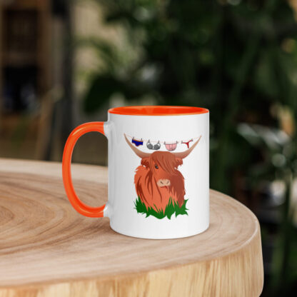 Highland cow washing line Mug with Color Inside - Image 6