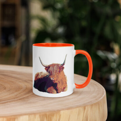 Highland cow bold colour Mug with Color Inside