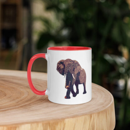 Elephant bold digital art Mug with Color Inside - Image 5