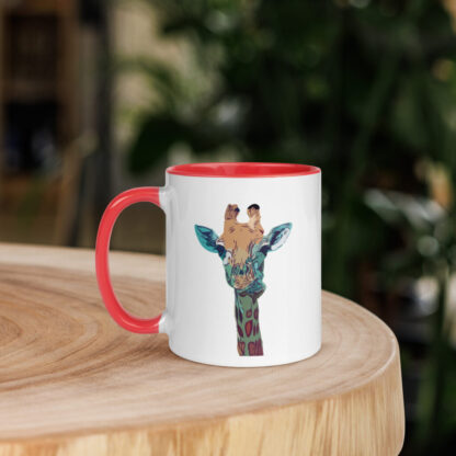 Giraffe bold digital artwork Mug with Color Inside - Image 5