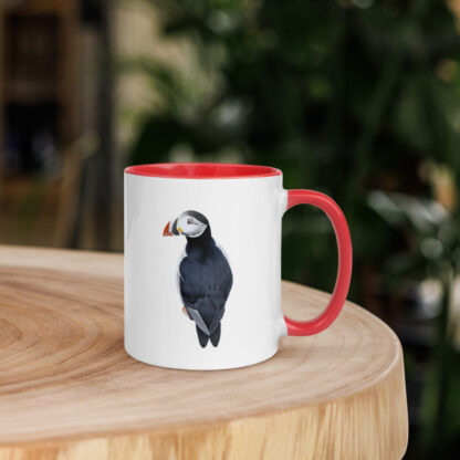 Puffin digital painting Mug with Color Inside - Image 6